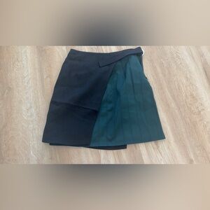 3.1 Phillip Lim Black and Dark Green Two-Tone A-Line Skirt